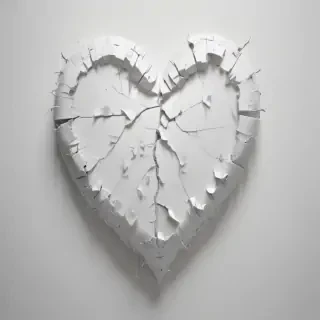 white broken heart