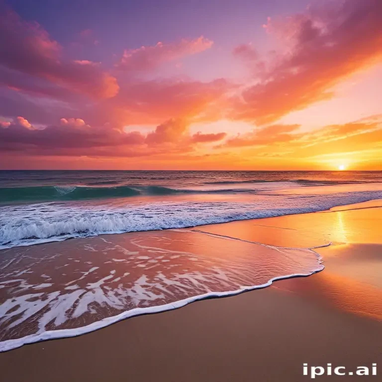 sunset on the beach backgrounds