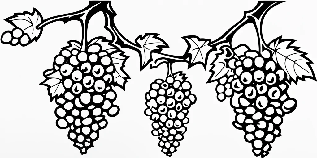 grapes clipart black and white