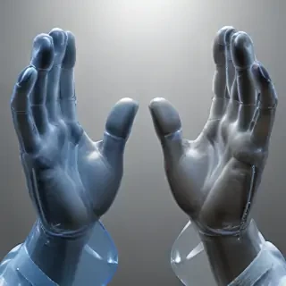 transparent praying hands