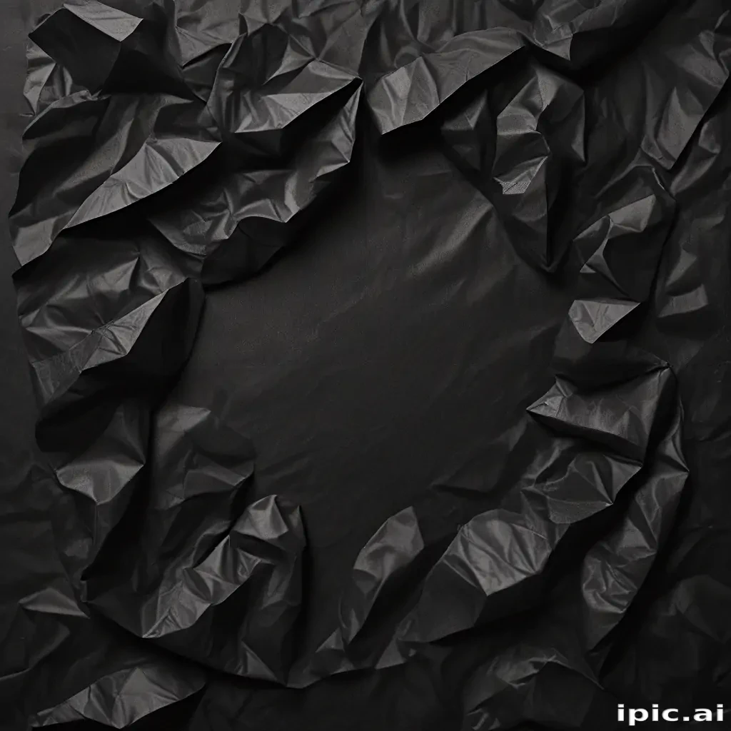black crumpled paper