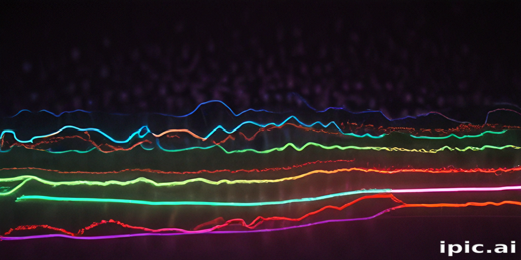 Colorful Light Waves Creating an Abstract Pattern Against a Dark Background