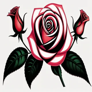 rose clip art black and white