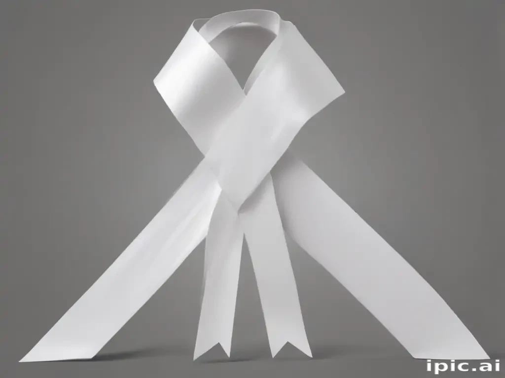 Elegant White Ribbon Symbolizing Hope, Unity, and Awareness for ...