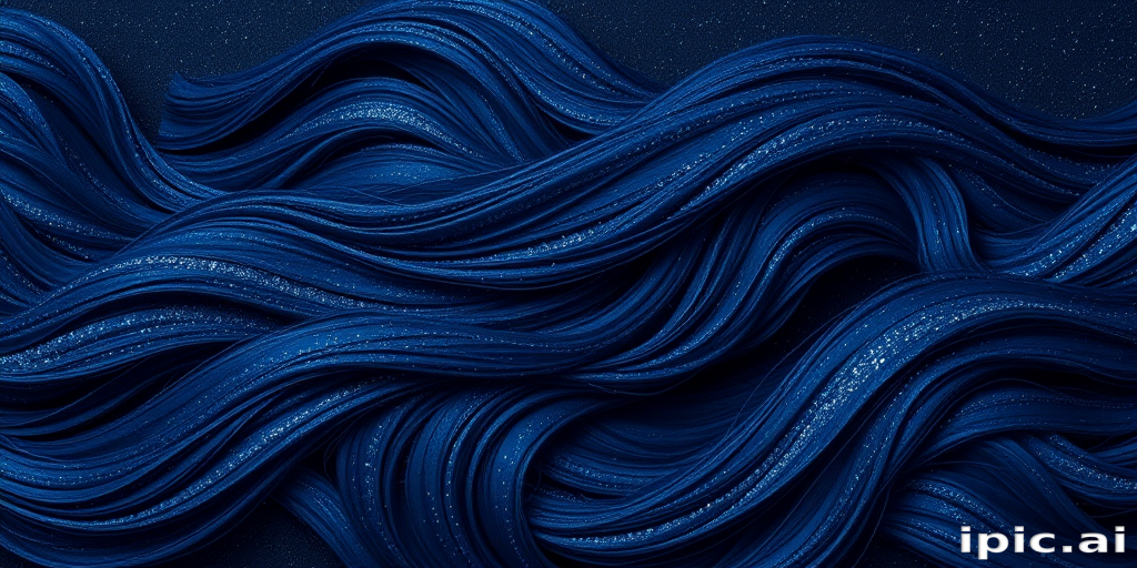 Mysterious midnight blue waves known as "Starry Night" feature subtle silver glitter throughout, creating the illusion of a twinkling night sky in long, flowing tresses
