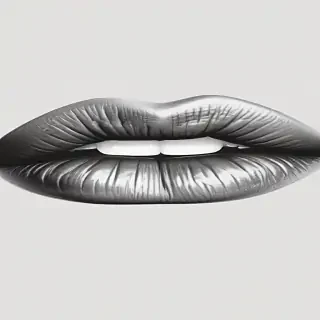 lips clipart black and white