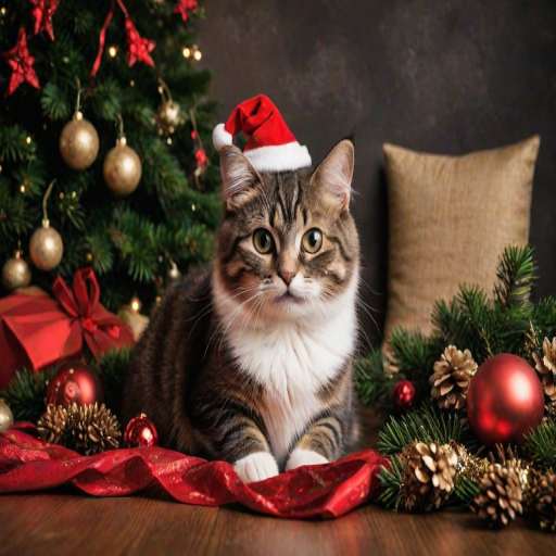cat christmas background