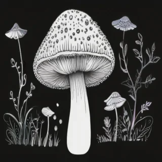 mushroom clip art black and white