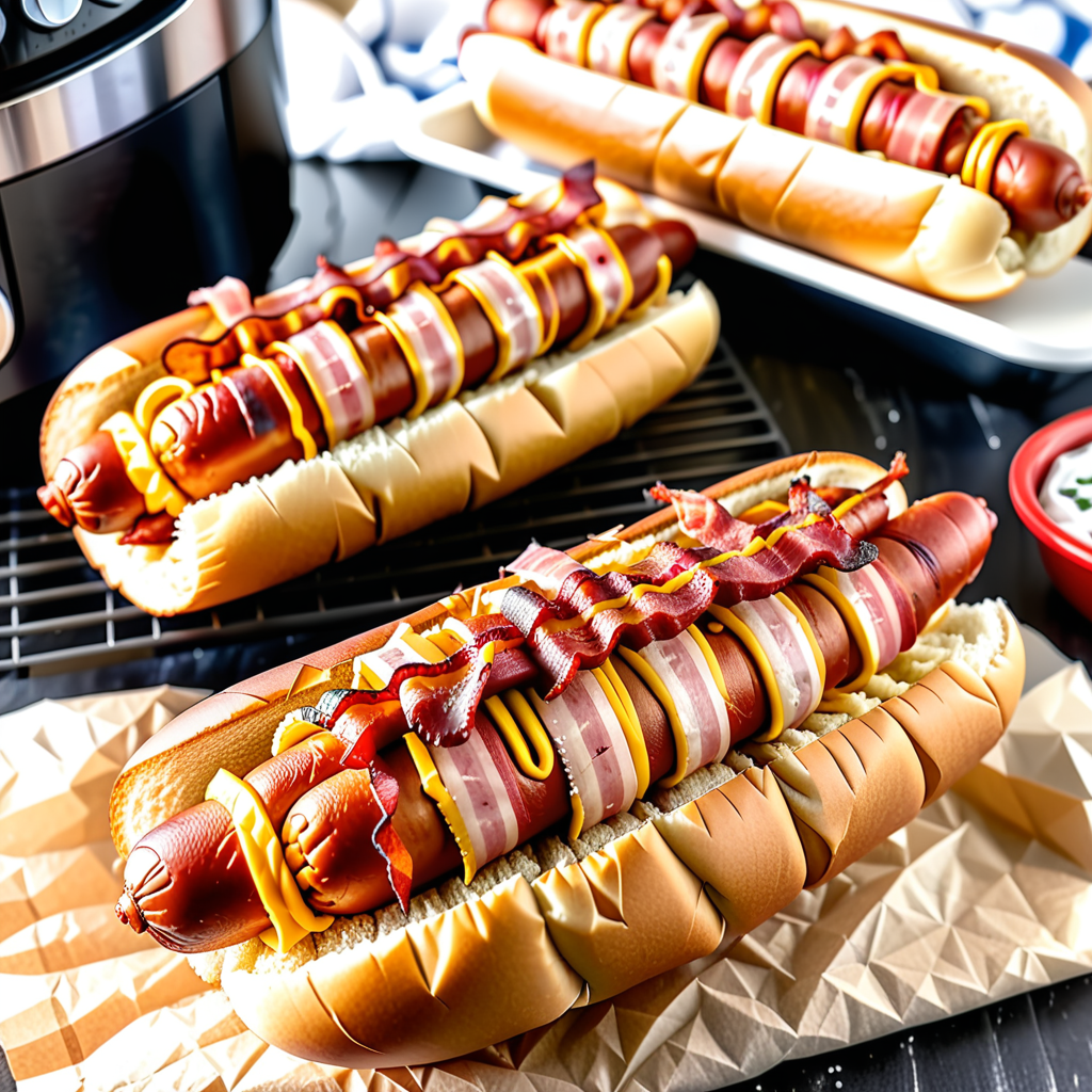 bacon wrapped hot dog air fryer