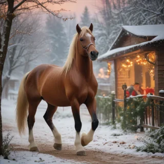 merry christmas images with horses