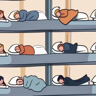 cartoon people sleeping