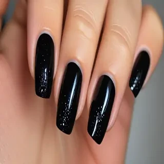 black with glitter