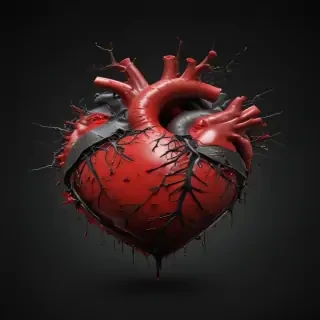 broken heart black background