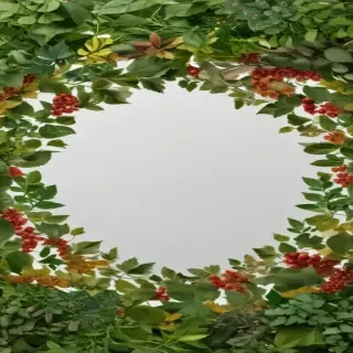 circle with leaves