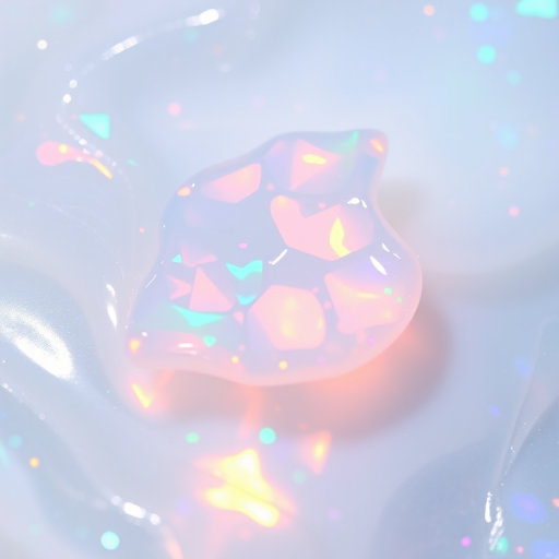 Prismatic opal sheen radiates across a pearlescent base, styled in smooth waves that shift colors with every movement, like a living gemstone