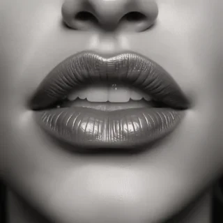lips clipart black and white