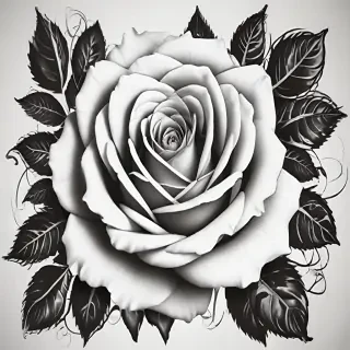 roses clipart black and white