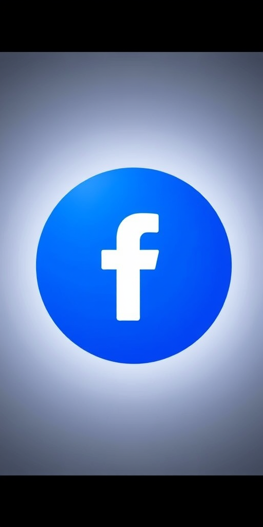 Create a minimalistic logo design featuring a large white letter "f" centered in a blue circular background with soft lighting, using a DSLR camera with a 50mm lens, aperture set to f/2.8, ISO 100, and a shallow depth of field to focus on the logo.