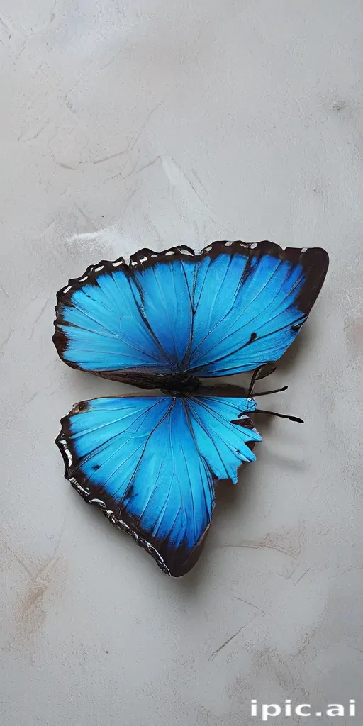 Stunning Blue Butterfly Displaying Vibrant Colors Against a Soft Background
