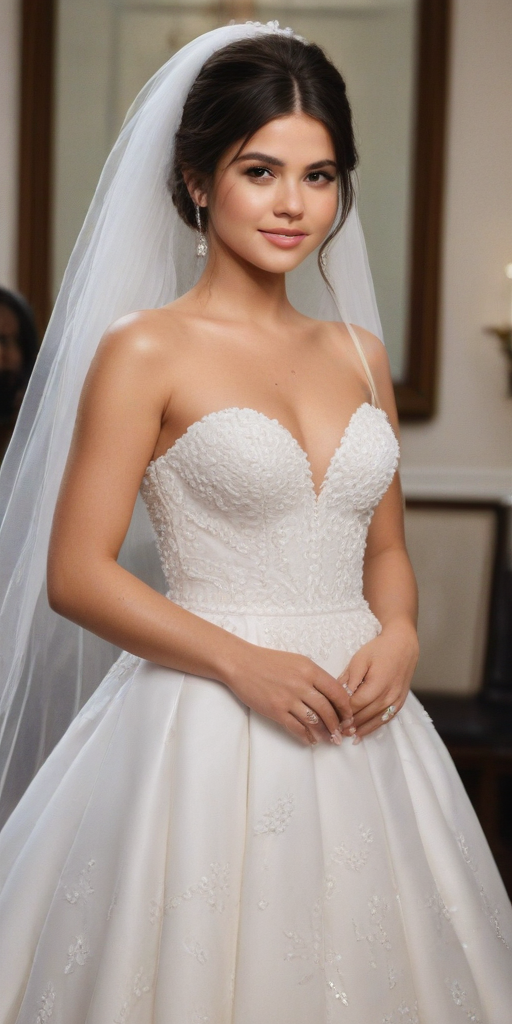 selena gomez in a wedding dress