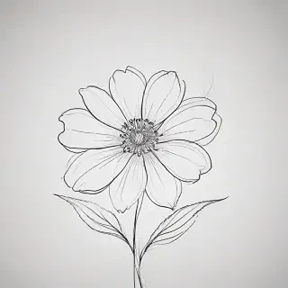 simple flower line art