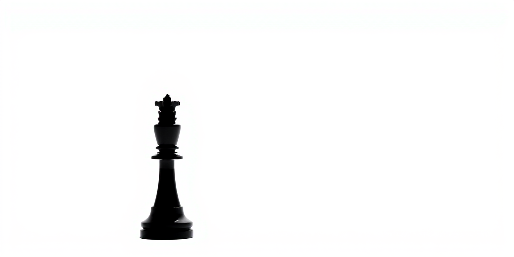 Create a high-contrast silhouette of a chess rook on a white background, using a DSLR camera with a 50mm lens, aperture set to f/1.8, ISO 100, and shot from a straight-on angle for maximum clarity and detail.