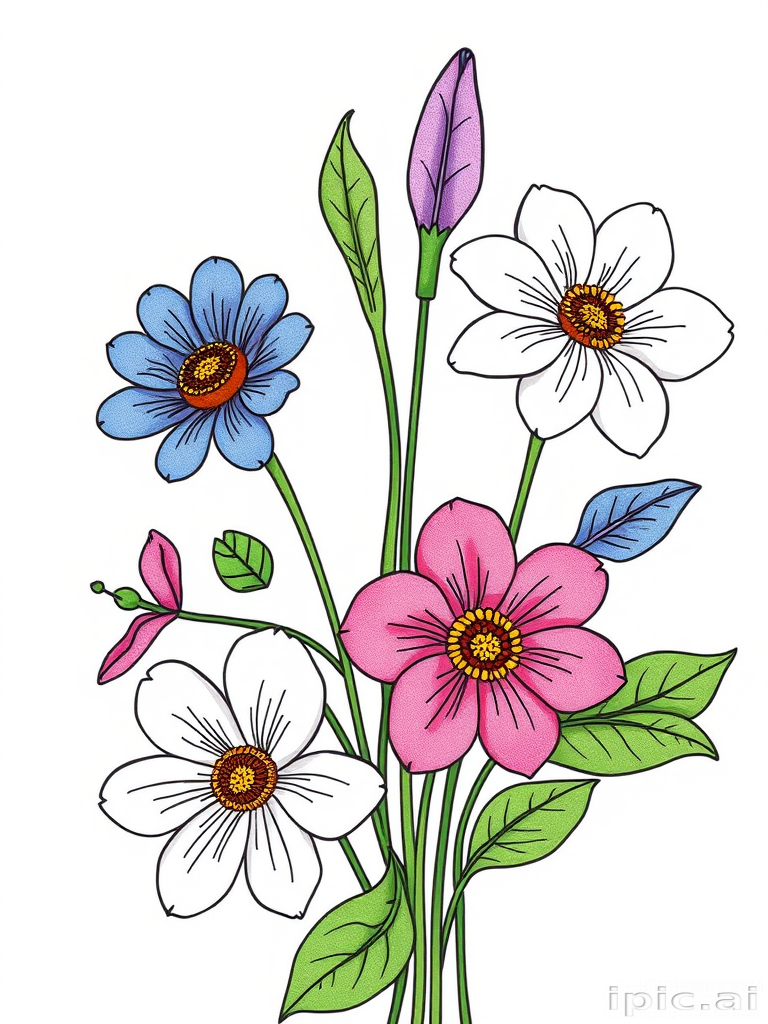 flowers to draw in color