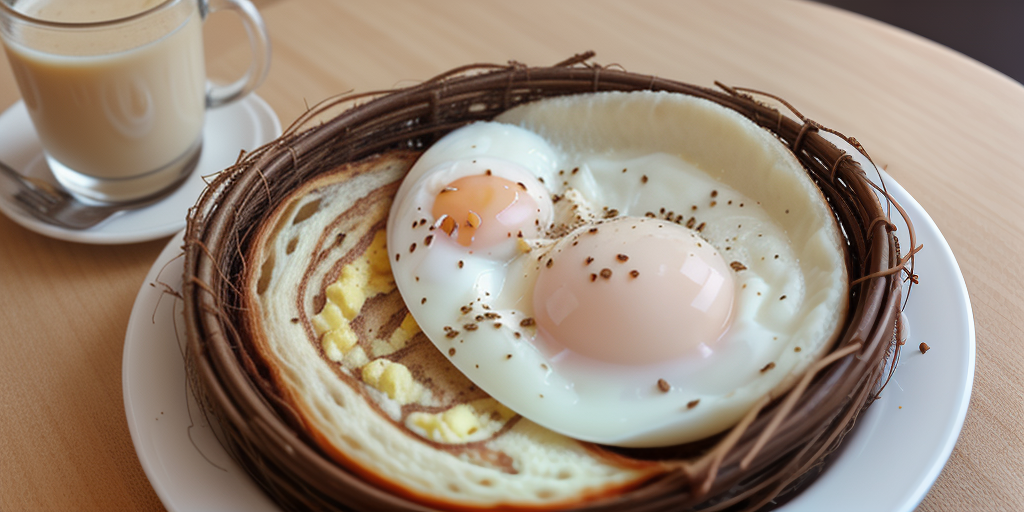 egg in a nest breakfast