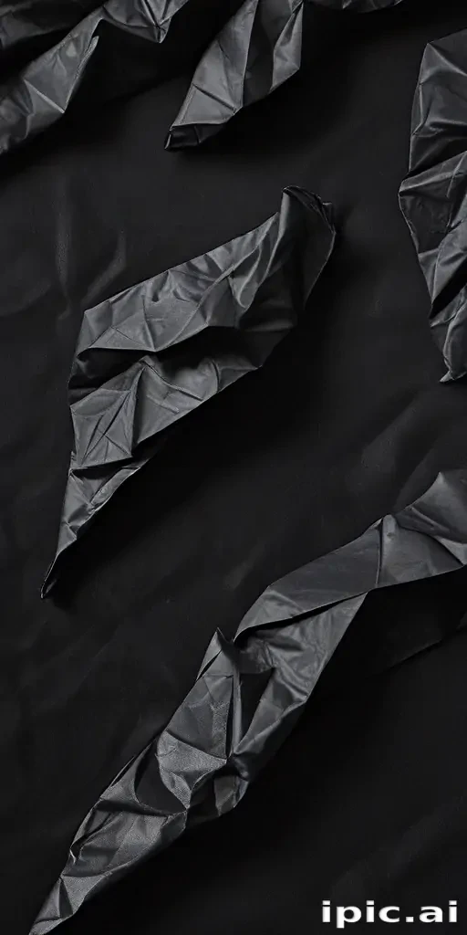 crumpled black paper