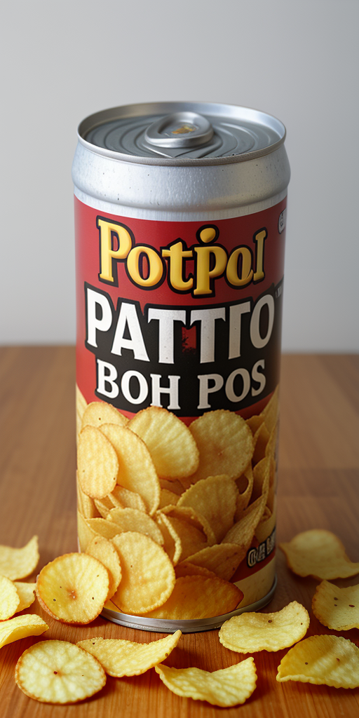 potato chips in a can
