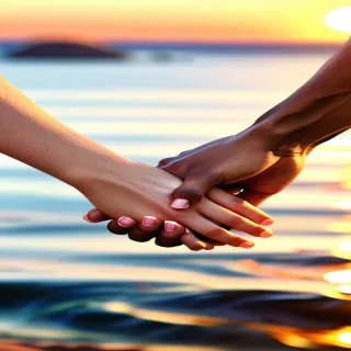 holding hands