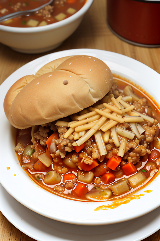 sloppy joes with chicken gumbo soup