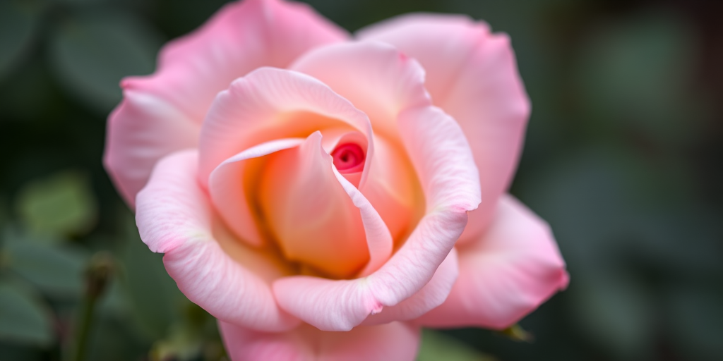 regenerate a close-up image of a pink rose with soft-focus green foliage background, using a DSLR camera with a 50mm lens, aperture set to f/2.8, ISO 100, natural lighting, and a shallow depth of field for enhanced image quality