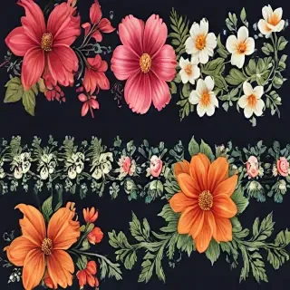 floral borders clipart