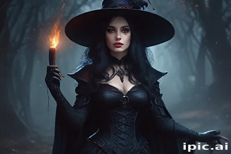 beautiful dark witch fantasy art