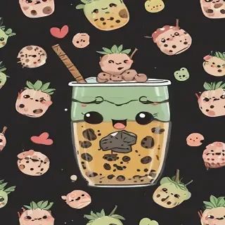 cute boba backgrounds