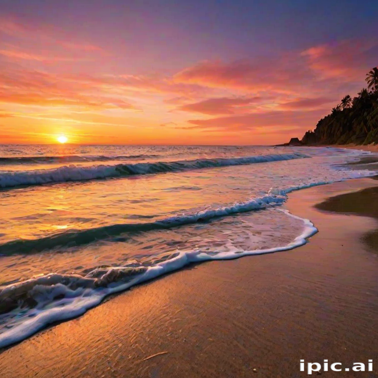 sunset on the beach backgrounds