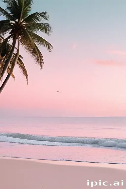 pastel pink beach wallpaper