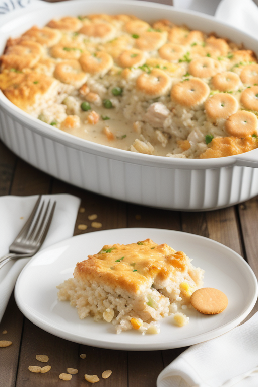 chicken and rice casserole with ritz crackers