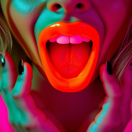 Neon orange lips electrify with bold energy in the "Citrus Shock" design, featuring a vivid, attention-grabbing hue that seems to glow from within, creating a daring and playful lip look that's ideal for summer festivals, vibrant photoshoots, or making a statement at any event