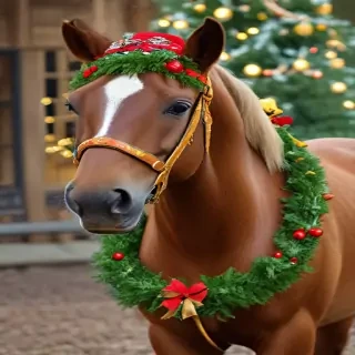 pictures of christmas horses