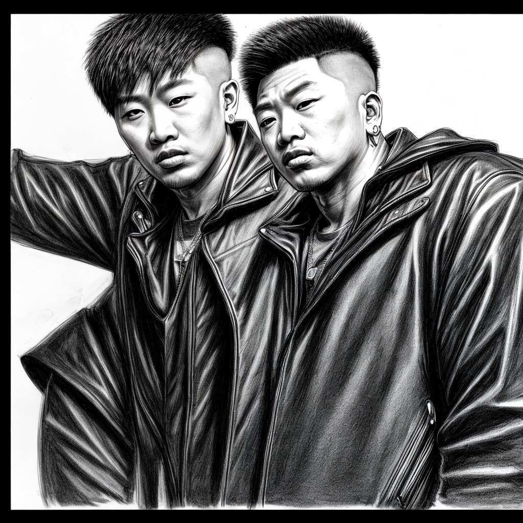 Cartoon Asian Rapper ASIAN RAPPER IN THE GARAGE OF SPORT CARS. CLOSE-UP. . COMIC BOOK ...