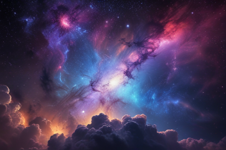 Vibrant Cosmic Landscape: A Stunning Display of Stars and Nebulas