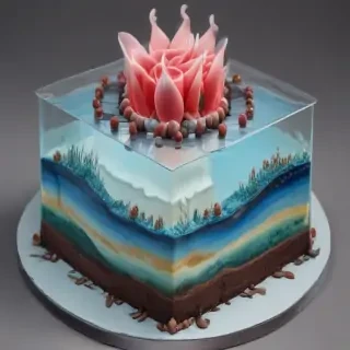 transparent birthday cake