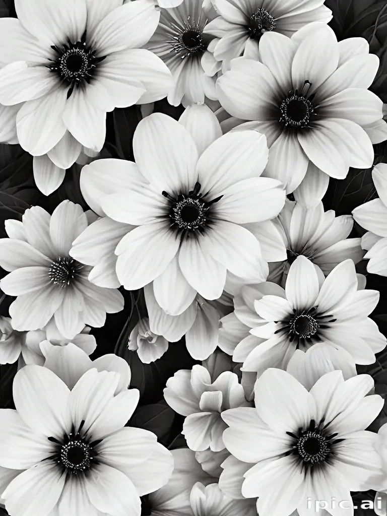 black and white flower background
