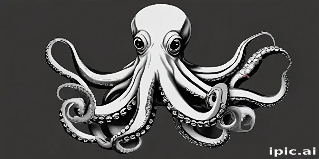 octopus clipart black and white