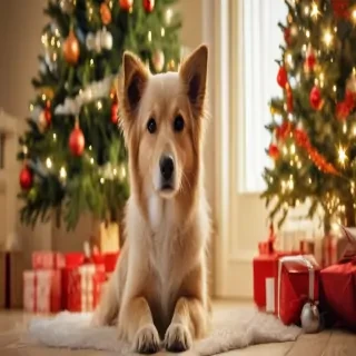 christmas dog wallpaper