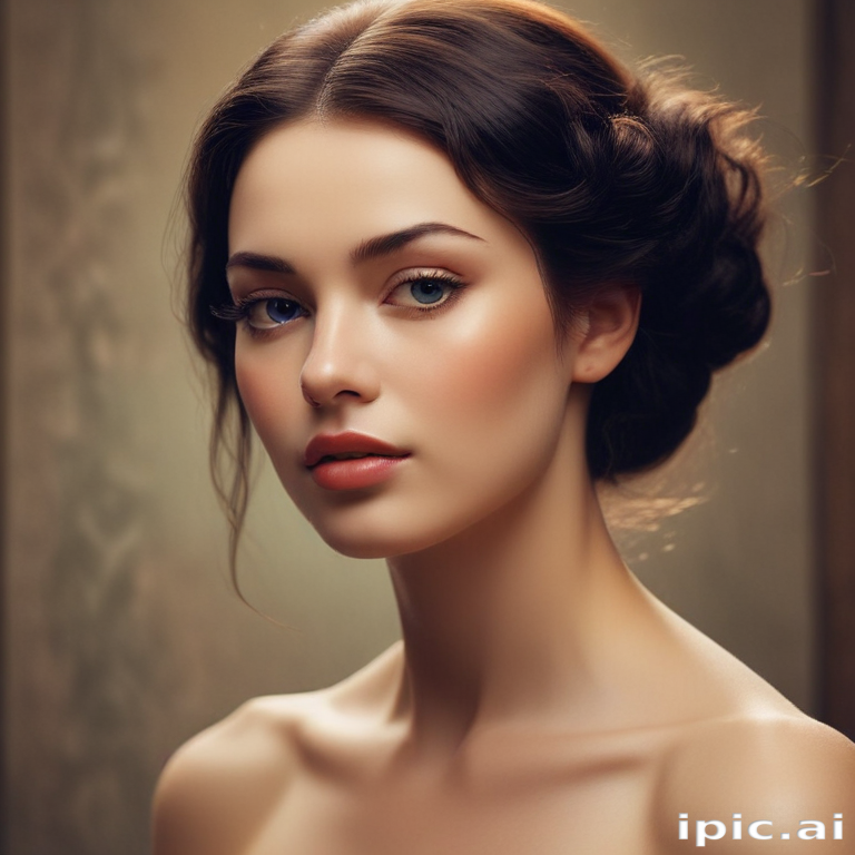 Elegant Portrait of a Young Woman with Classic Beauty and Grace