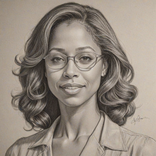 Wonderful Stacey Dash, pencil sketch, portrait of Captivating woman 1938s in glasses, hair style beatnik, outline, clear lines, fine lines, 8k