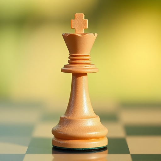 Create a high-resolution image of a pawn chess piece, using a 50mm lens at f/1.8, ISO 100, with a shallow depth of field to blur the background, in soft natural lighting, capturing a frontal view for clarity in detail.